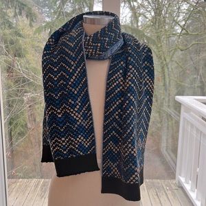 Missoni black and blue wool scarf